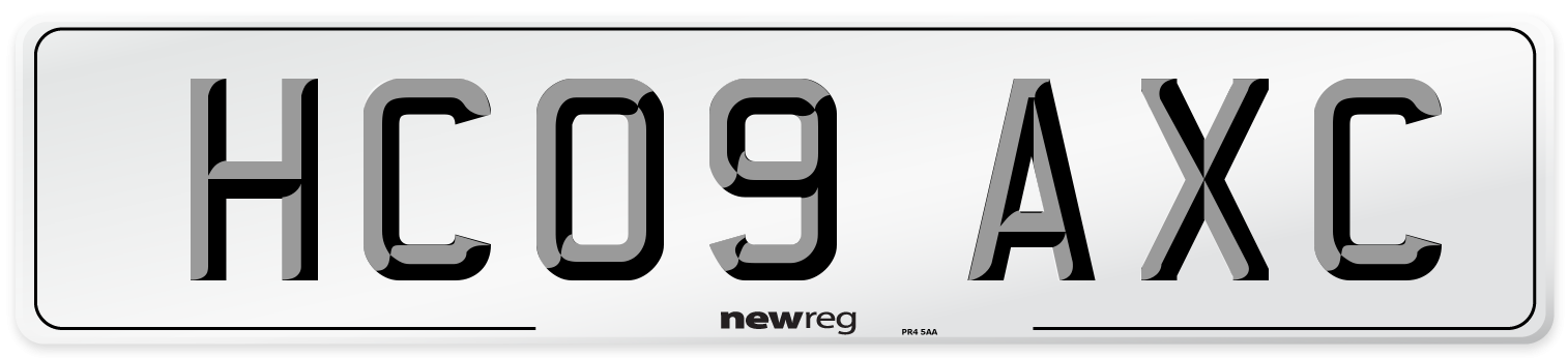 HC09 AXC Number Plate from New Reg
